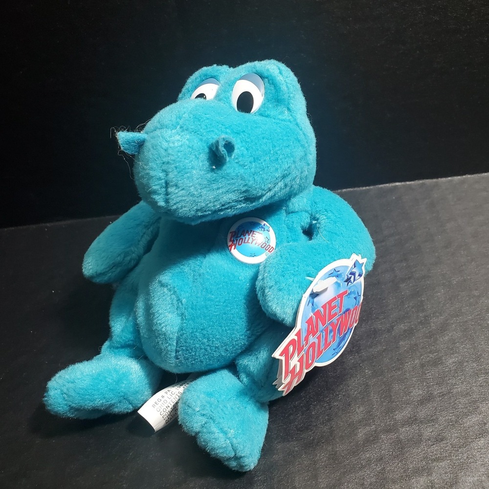 Planet Hollywood 6" Bubba Blue Dinosaur '97 Bean Bottom Souvenir Stuffed Animal